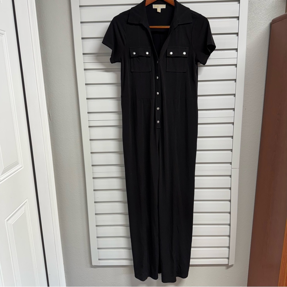 Michael Kors Black and White Buttoned Pantsuit